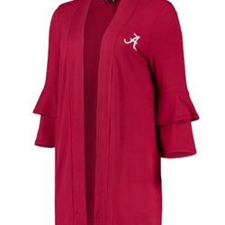 Alabama Crimson Tide Women's All Wrapped Up Ruffle Half Sleeve Cardigan size M. 