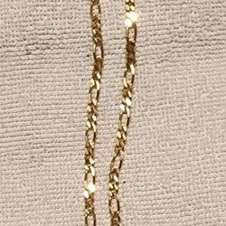 14K SOLID GOLD FIGARO NECKLACE 