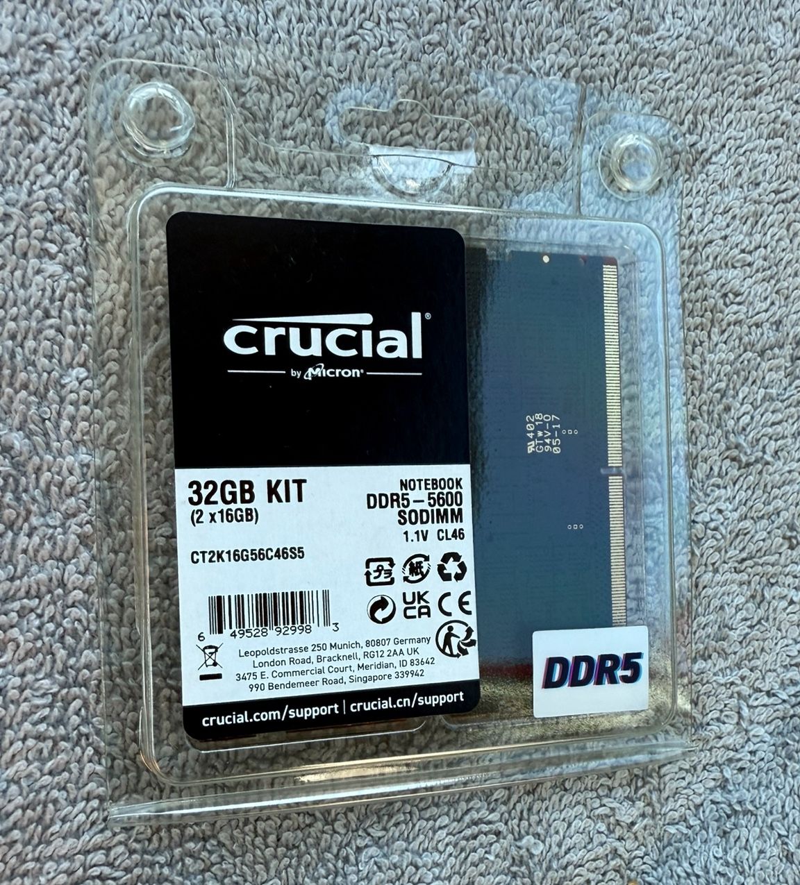 Crucial 32GB DDR5 5600mhz Kit