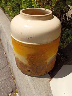 Antique Large Hand Painted Crock