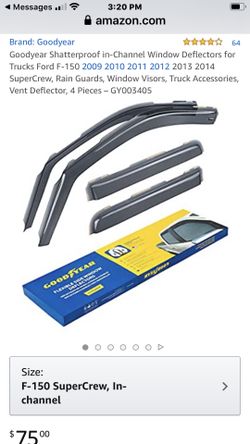 Goodyear in channel rain deflectors 2009 to 2014 ford f 150