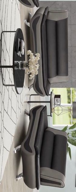 Black/Gray Living Room Set -Couch -Sofa -Loveseat