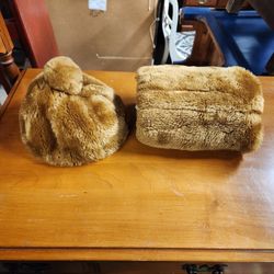 Adorable Fur Hat/Hand Warmer Set