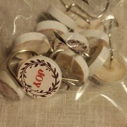 Joy Christmas shower curtain ring hooks