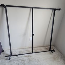 Metal Bedframe With Wheel Casters And Bed Risers