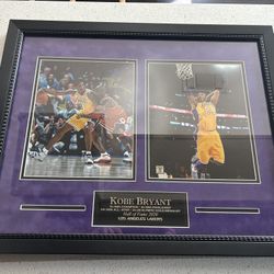 Kobe Bryant Photo Collage With Suede Matting 