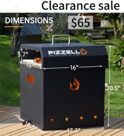 😀 4-in-1 Outdoor Pizza Oven, 16" Wood Fired Outside Pizza Maker 2-Layer Detachable Patio Pizza Oven with Pizza Stone, Pizza Peel, Cover, Cooking Gril