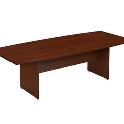 Conference Table for 6-8 People with Wood Base in Harvest Cherry | Boat Shape