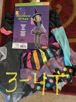 3-4T Rainbow Witch Halloween Costume