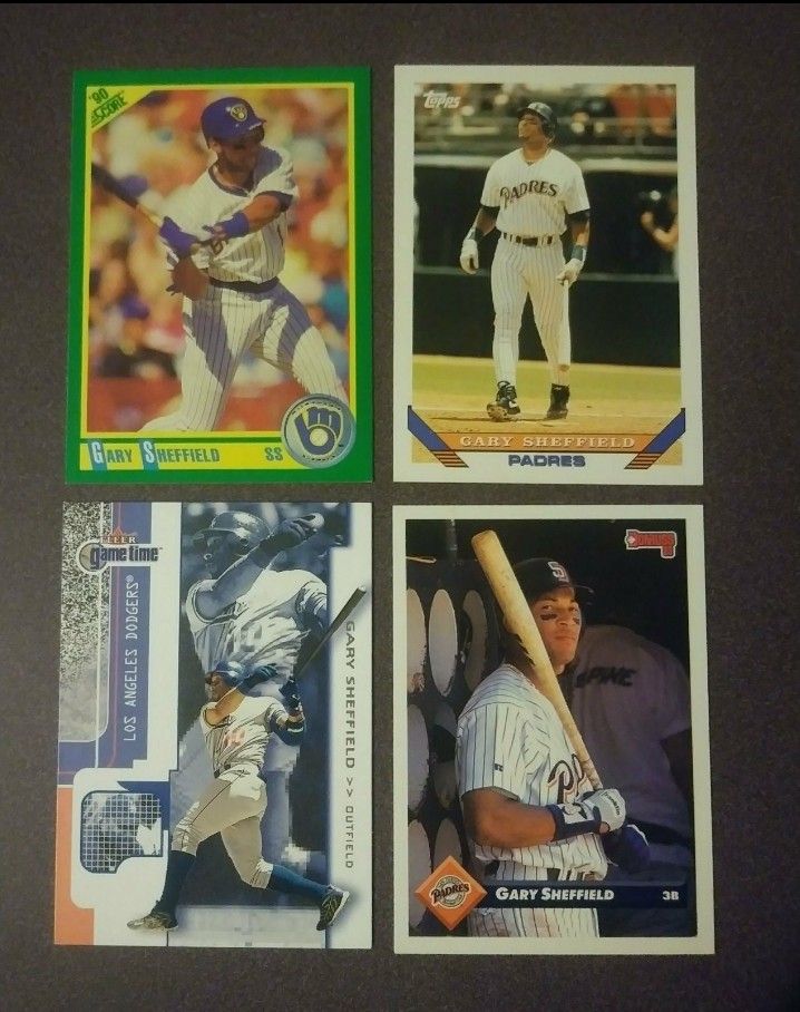 Gary Sheffield Baseball Card Cards Lot Topps Fleer Score Donruss Padres Brewers Dodgers MLB Vintage Collectible