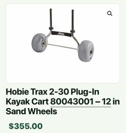 Hobie Trax 2-30 Plug-In Kayak Cart -12 in Sand Wheels