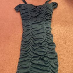 Short, teal dress