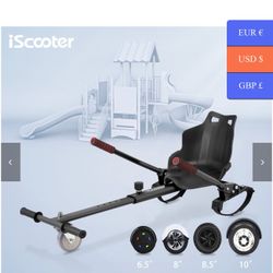 iScooter Q1 Hoverboard Seat Attachment Adjustable Frame Length Go Kart