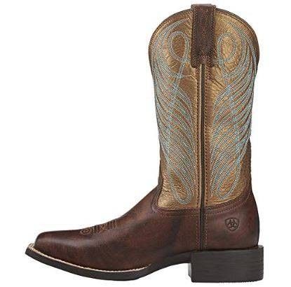ARIAT Size 7.5 Women Round Up Wide Square Toe Western Cowboy Boot