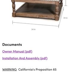 Cocktail Ottoman Coffee Table 