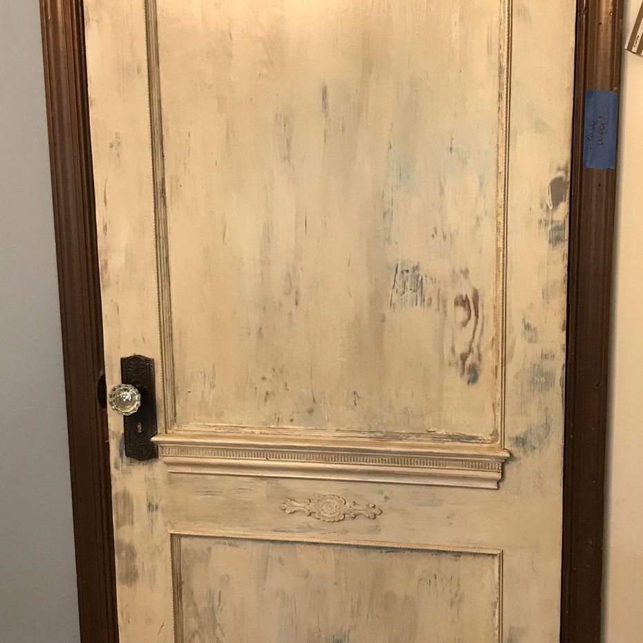 Antique Chippy Door With $160 Worth Of Antique Hardware Installed.
