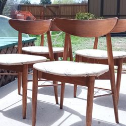 4 Vintage H. Paul Browning Shell Back Chairs MCM 