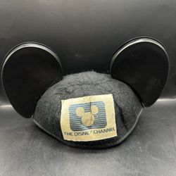 Vintage Mickey Mouse Ears  Walt Disney Channel World Made USA Black 8.5”