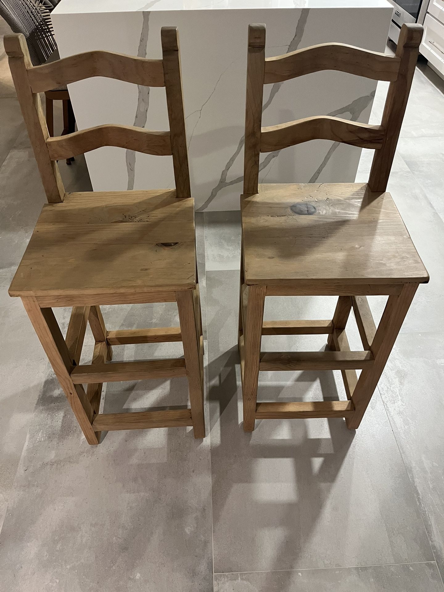 Wood Stool Chairs- Treehouse Gallery