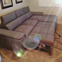 ‼️Brand New Gary Storage With Pull-out Bed Sectional 