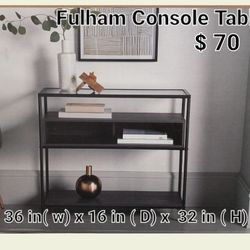 Brand New Fulham Console Table Glass With Storage