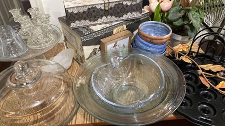 Crystal Dishes, Pottery Decor LOT… You Get All