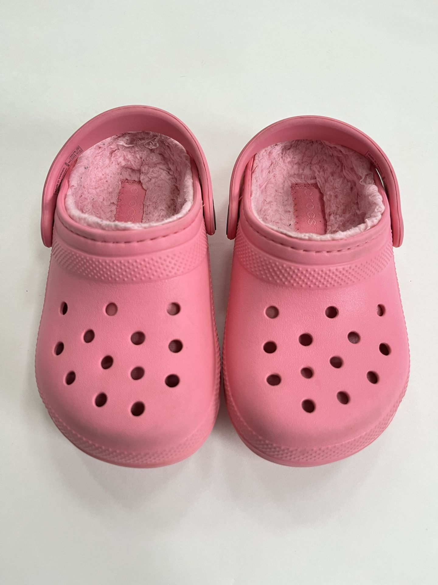 Pink Toddler Lined Crocs Size 8 