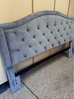 Gray Tufted King Headboard