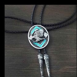 New eagle falcon bird turquoise western bolo tie SHIPPING AVAILABLE others sold separately 