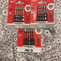 Milwaukee T25 2” Impact Bits And PH2 2” Impact Bits
