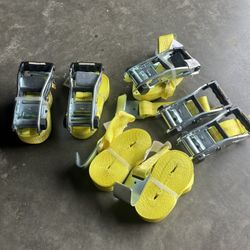 2 in [5.08 cm] x 27 ft COMMERCIAL RATCHET TIE DOWN WITH FLAT HOOKS SAFE WORK LOAD 3,3336