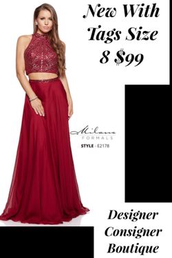 New With Tags Size 8 Two Piece Formal Gown $99