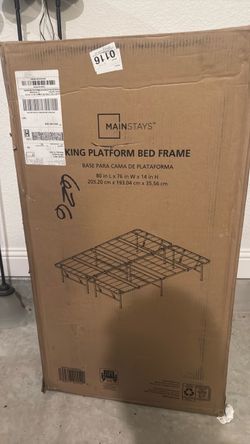 Mainstays King 14” Platform Bed Frame – New