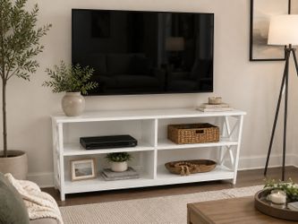 Modern White TV Stand / Console Table