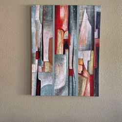 Colorful Abstract Canvas Painting 32” X 24”