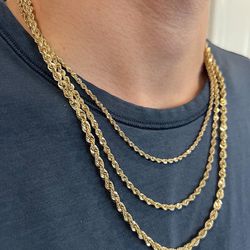 *PREORDER ONLY* Solid 10kt Yellow Gold Rope Chains