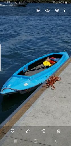 VINTAGE FIN & FEATHER PIROGUE KAYAK W/BUILT IN TROLLING MOTOR (REALLY COOL READ DESCRIPTION)
