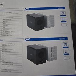 ORICO 5 Bay External Hard Drive Enclosure USB 3.0 for 3.5'' HDD w/ 150W Adapter