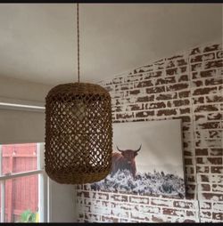 Rattan Chandelier Light Fixture 