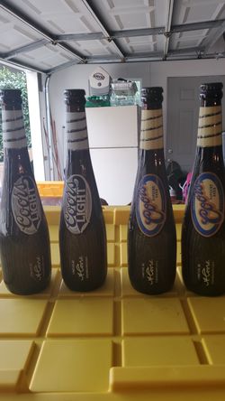 Coors and coors light baseball bat bottles