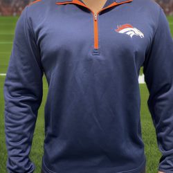 Men's Medium Denver Broncos NFL Quarter-Zip Lightweight Pullover Top