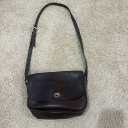 Vintage Coach Stewardess Bag 9790 Brown Glove Tanned Leather Crossbody Made USA