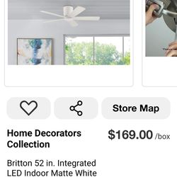BRAND NEW Home Decorators Collection Britton 52" LED Ceiling Fan Matte White