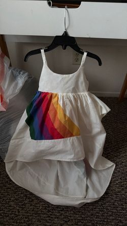 Little girls, rainbow dress
