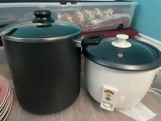 Large Stockpot and Electric Rice Cooker Set