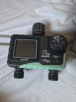 RAINPOINT Water Timer for Garden Hose - 2 Zone Sprinkler Timer with Rain Delay/Manual Watering/Automatic Irrigation for Yard Lawn