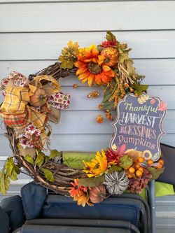 Large Fall Harvest Grapevine Wreath