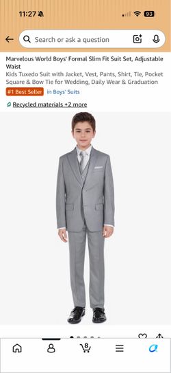14 year old gray suit