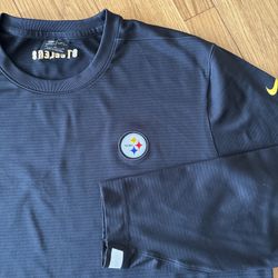 Nike Pittsburgh Steelers Dri-FIT Long Sleeve Tee Black Mens XL NFL On Field