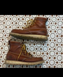 Thorogood American Heritage 6" Tobacco Safety Toe Moc Toe Work Boots Sz 10D